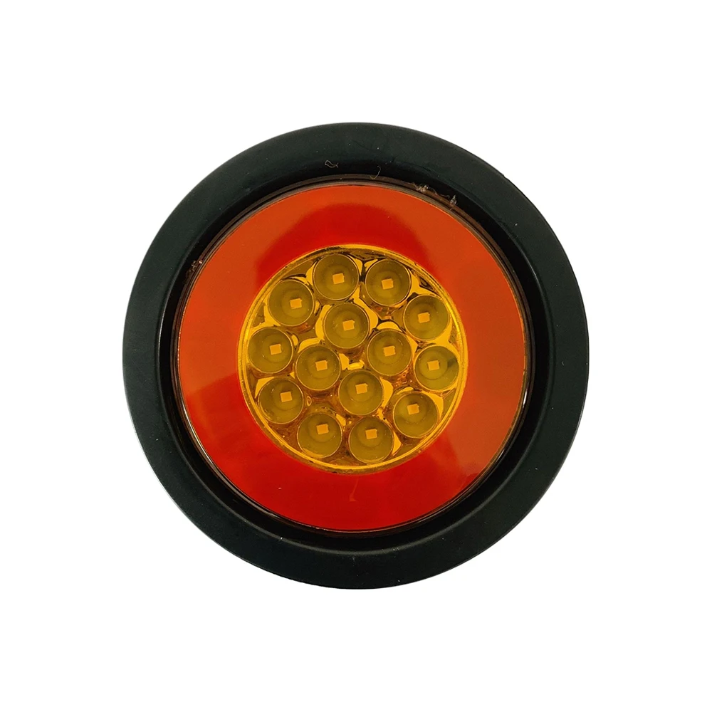 Truck Tail Light 32led Round Rubber Ring Light Two-Colour Car Tail Light Truck Train Signal Light Warning Light