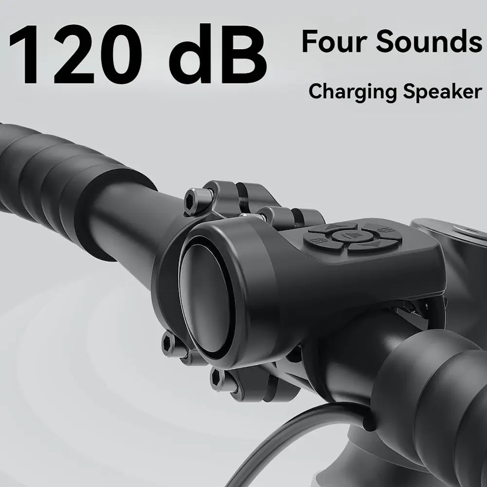 

USB Charging Bicycle Electric Bell 120 DB 4 Sounds Bicycle Electric Horn Loud Handlebar Alarm Waterproof Cycling Bell