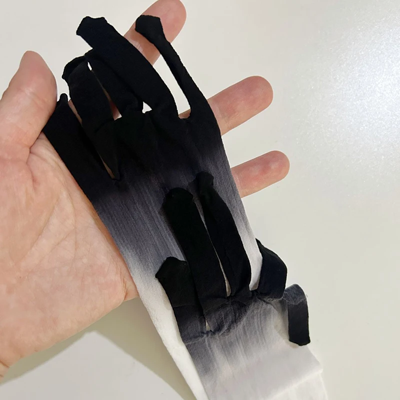 Damen-Strumpfhandschuhe aus Tüll mit Farbverlauf, extra lang, eng anliegend, hohe Elastizität, atmungsaktiv, für Cosplay, KPOP, Bühnenauftritte, sexy – Detail 5