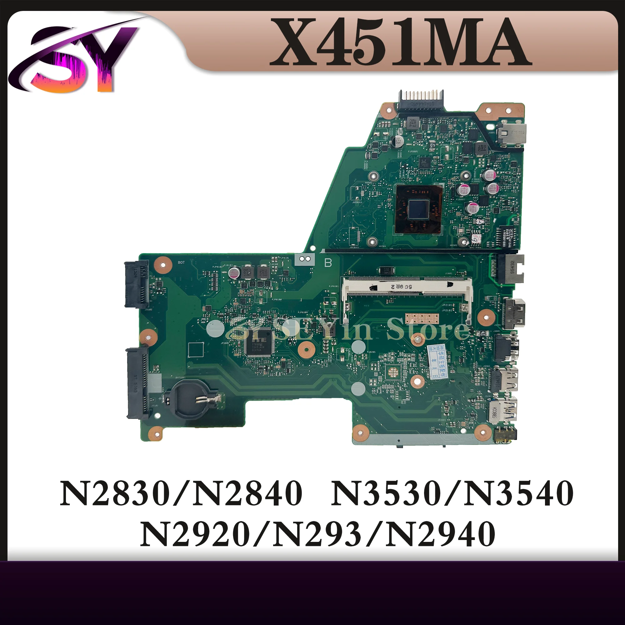 

KEFU Notebook X451MA Mainboard For ASUS F451MA X451MAV X451M Laptop Motherboard N2830 N2840 N3530 N3540 N2920 N2930 N2940