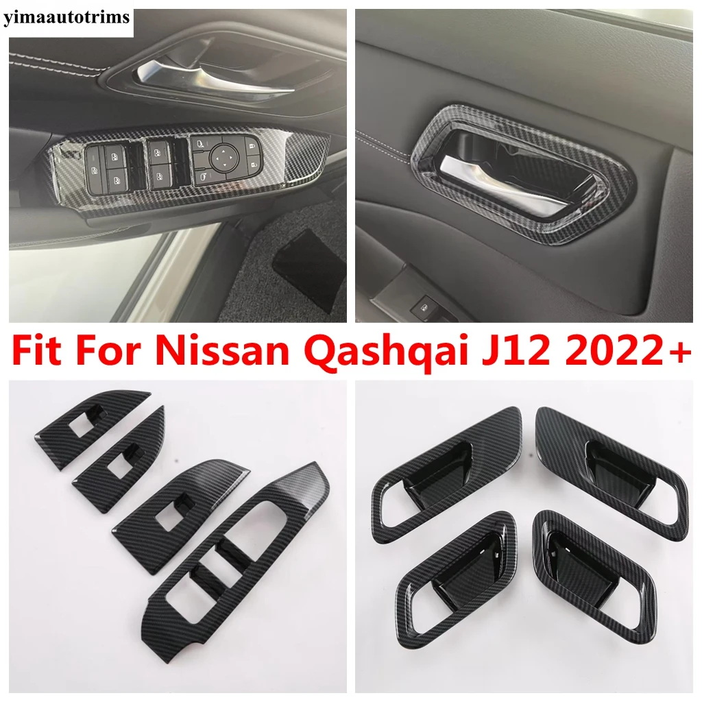 

Car Inner Door Armrest Window Lift Switch Panel Handle Bowl Frame Cover Trim Accessories For Nissan Qashqai J12 2022 2023 2024