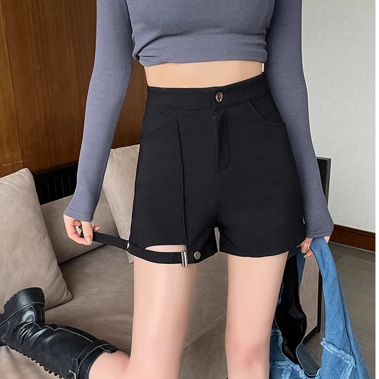 

Черные широкие брюки трапециевидной формы с высокой талией, женские летние модные утягивающие повседневные брюки Sli Petite Size