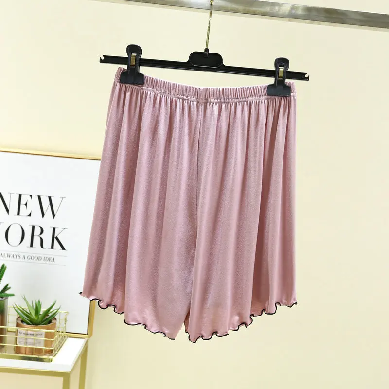 Pantaloncini con balza con fiocco a farfalla Pantaloni da casa antiscivolo a metà coscia Pantaloni larghi a vita alta Pantaloni da notte a gamba larga per la primavera estate