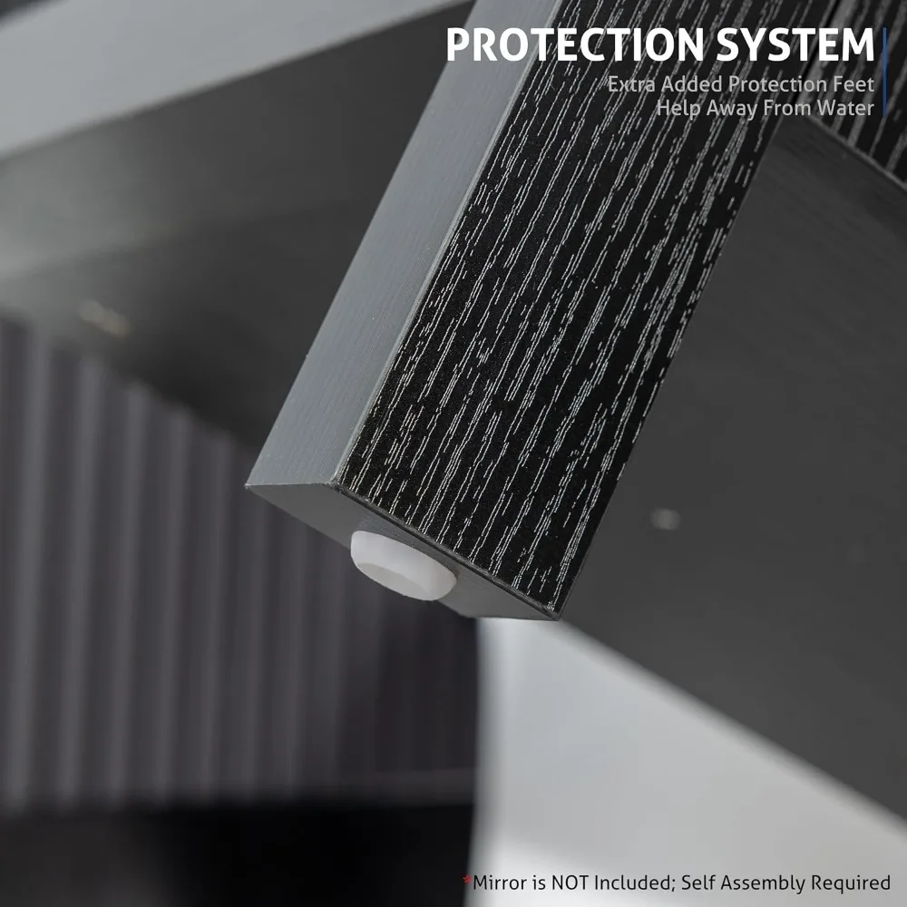 خزانة حمام حديثة قائمة بذاتها مع خطوط مستقيمة، مجموعة 24 حوض، تصميم معاصر بدون حوض B50