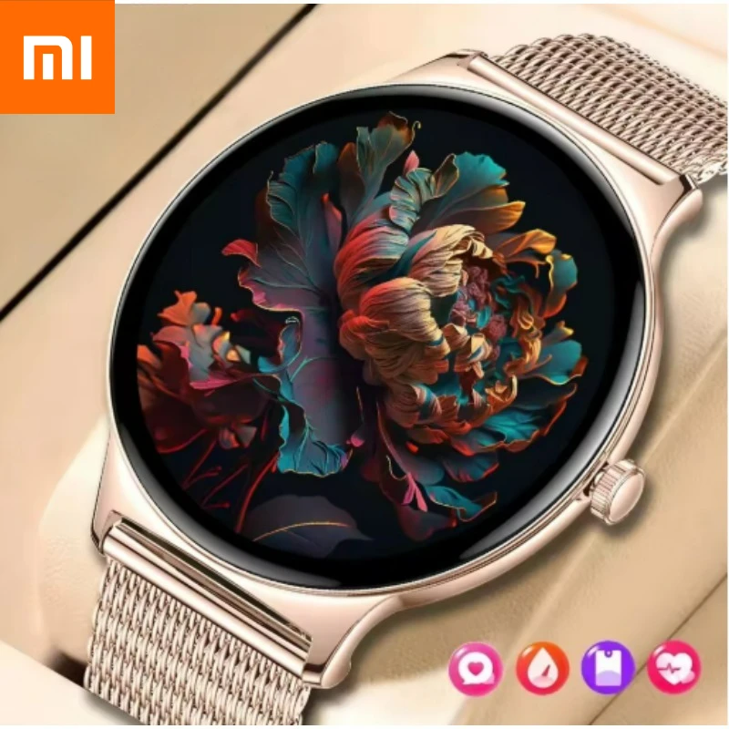 

Xiaomi новые умные часы женские подарок 1,43 дюйма полный сенсорный экран спортивные часы для фитнеса Bluetooth звонки цифровые умные часы женские