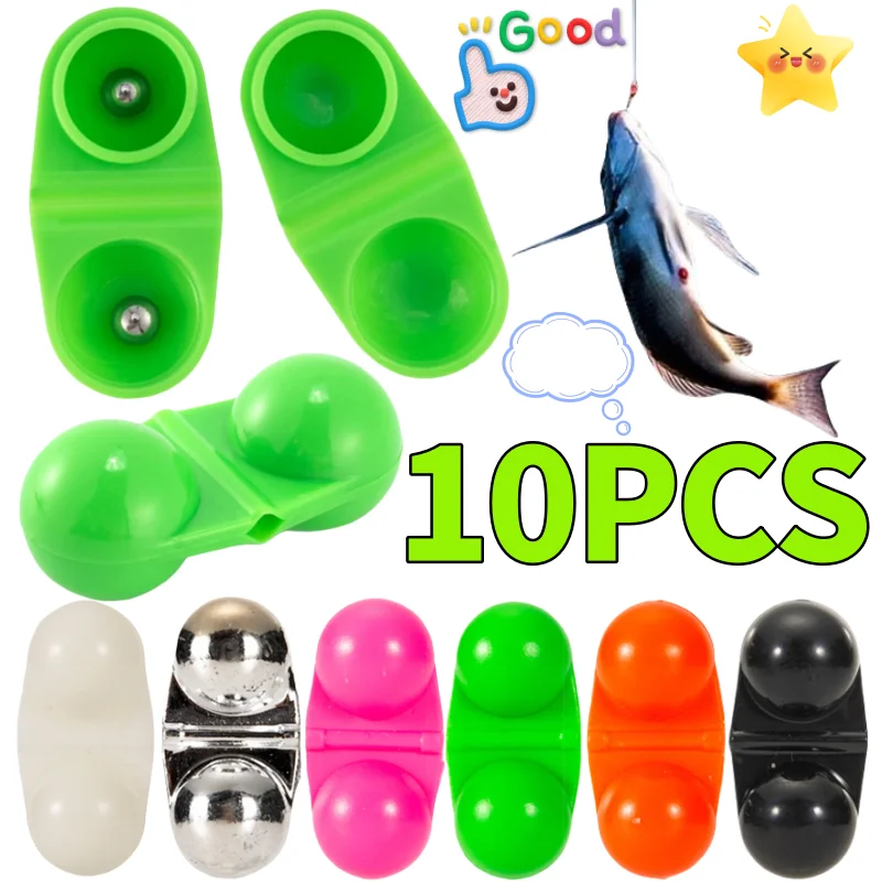 10 SZTUK Podwójne grzechotki wędkarskie Przyciągacz wędkarski Dzwonek Sum w linii Grzechotki DIY Haczyk na przynętę Przyciągaj ryby Pesca Fishing Tackle