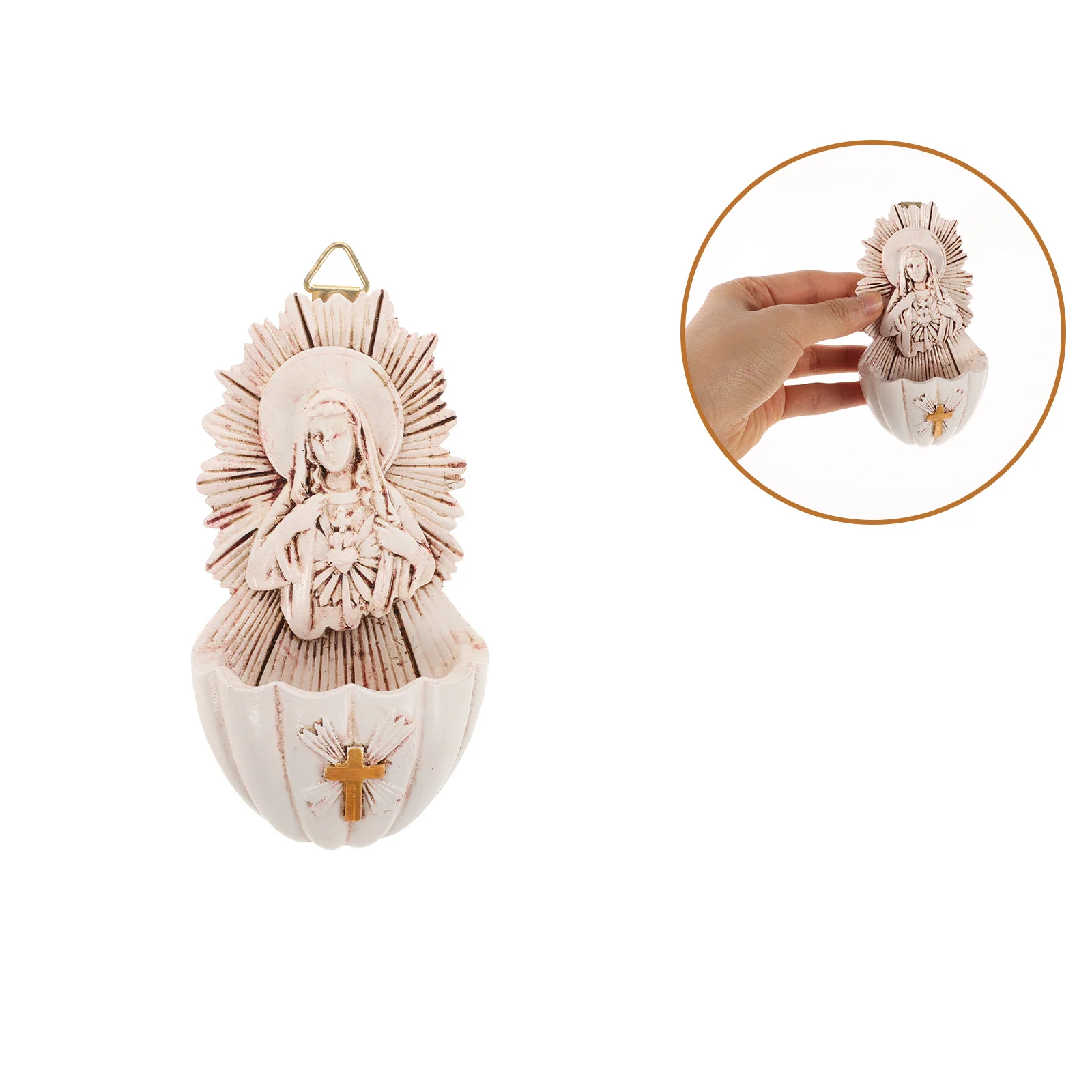 

Holy Water Font Wall Hanging Decor Resin Catholic Church Graceful Sacred Decoration Holy Water Font Catholic Wall Hanging Decor