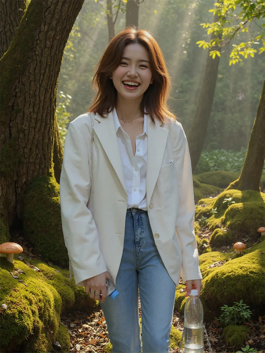 سترة نسائية سوداء بياقة مقلوبة ضرب مشتركة رشيقة محبو موسيقى الجاز مبطن تأثير الساتان رومانسية غسل البساطة كشكش #6