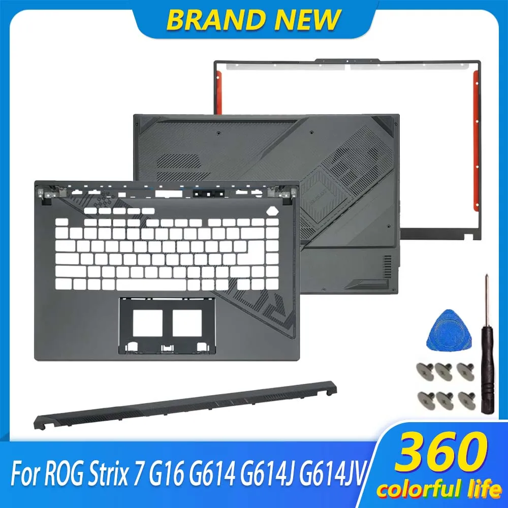 New For ROG 7 Plus G614 G614J G614JY G614JQ G614F Laptop Front Bezel Palmrest Upper Top Case Lower Bottom Cover Hingecover