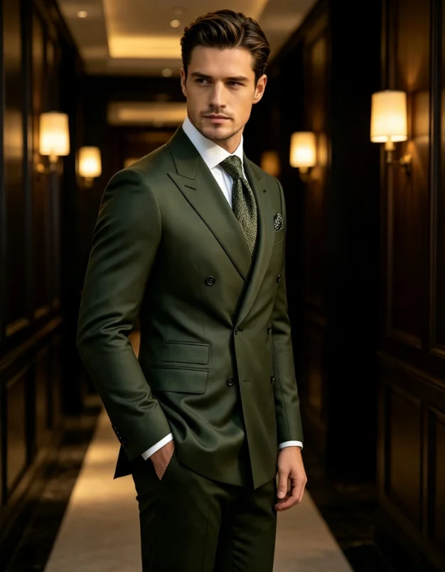 2026 Elegant Men's Slim Fit Tuxedo Suits Customized 2-Piece Blazer And Pants Set Peak Lapel for Wedding Banquet