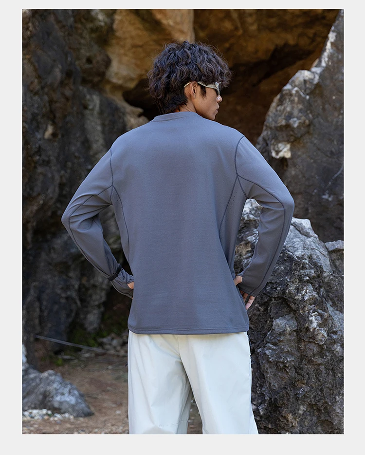 Herren Performance-T-Shirt mit Rundhalsausschnitt und langen Ärmeln – UPF50+ Sonnenschutz, 7A antibakteriell & schnelltrocknend für Sport- und Outdoor-Aktivitäten – Detail 22