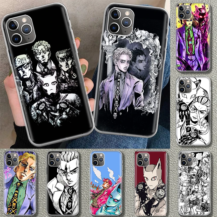 Чехол для телефона JoJo Kira Yoshikage Killer Queen для iPhone 11 12 13 Mini 14 15 Plus 16 Pro Max 17 Air 7 8 + SE Art Customized Чехол для телефона JoJo Kira Yoshikage Killer Queen для iPhone 11 12 13 Mini 14 15 Plus 16 Pro Max 17 Air 7 8 + SE Art Customized