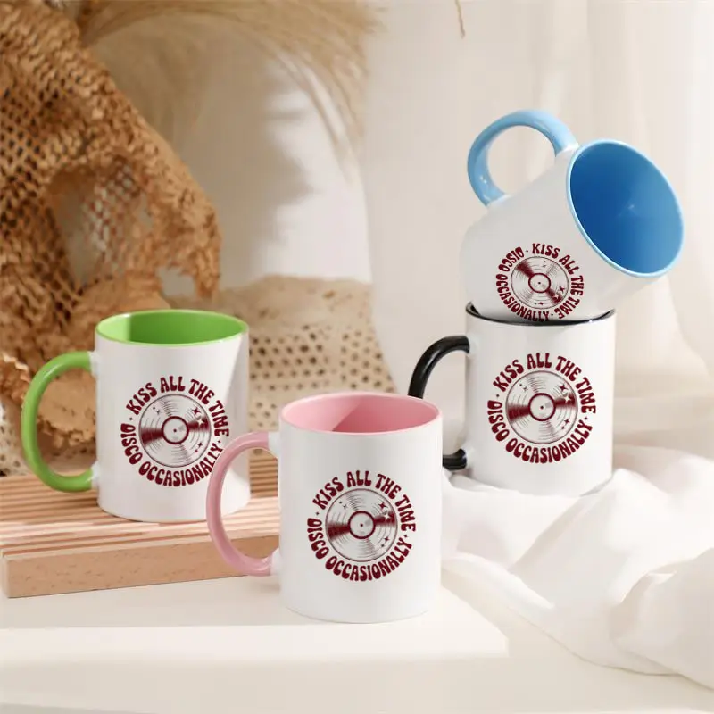 Kiss All the Time. Disco Occasionally Mugs Travel Beer Porcelain Coffee Tea Kitchen Cup Friends Album Merch Tour Gift Cup