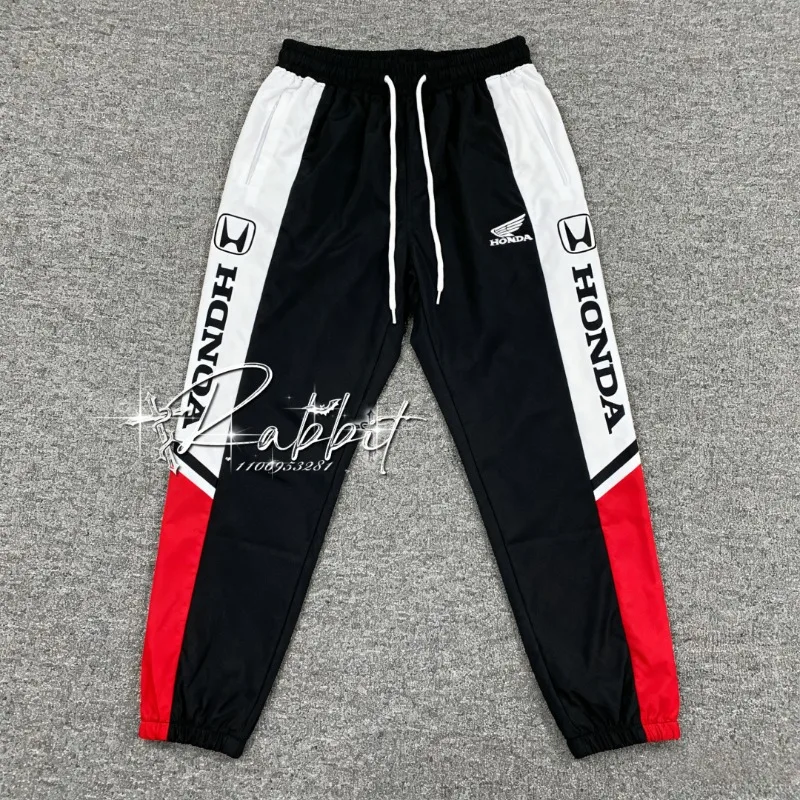 

2025 Honda Racing Classic Red and Black Color Track Rider Fashion Pants Men's Motorcycle Racing Sport Speed Drying Pants