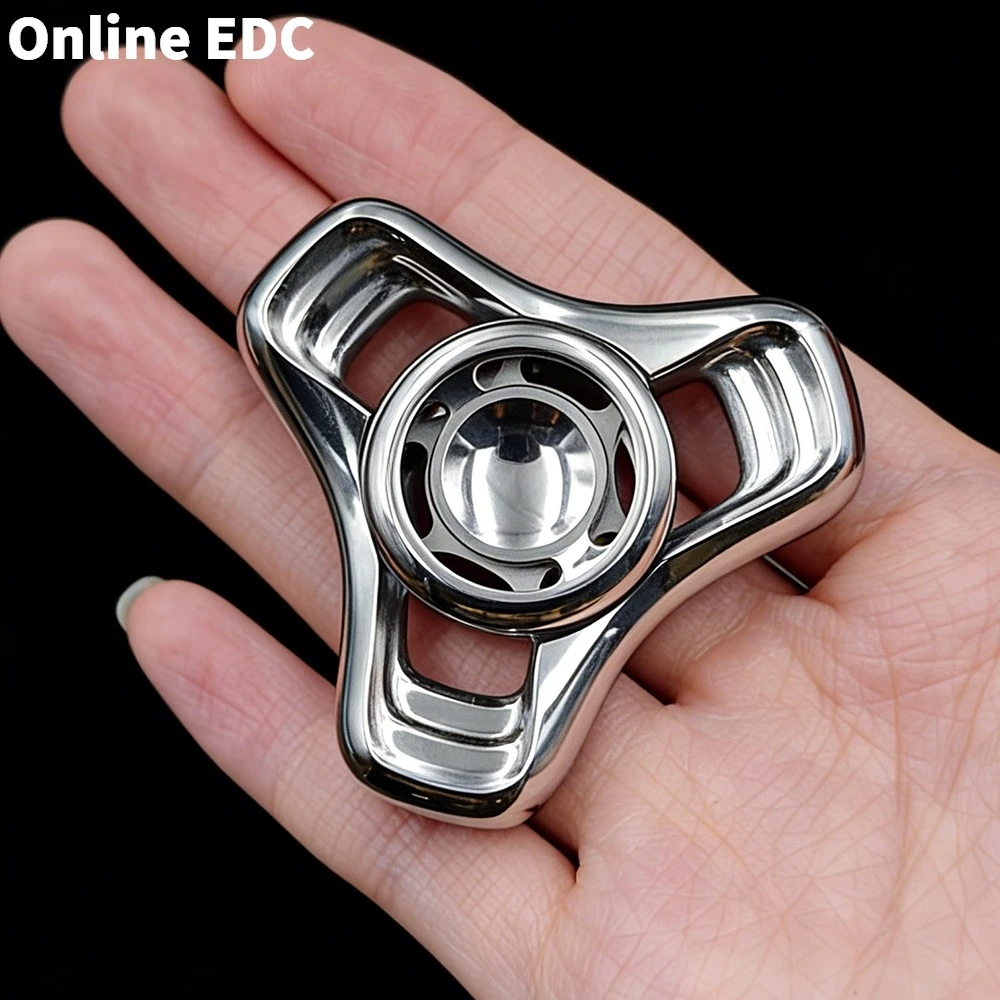 المفصلية Nini EDC المملوكة مسبقًا فيدجيت سبينر من الفولاذ المقاوم للصدأ المصقول للتعامل مع ملمس ثلاثي الشفرات #1