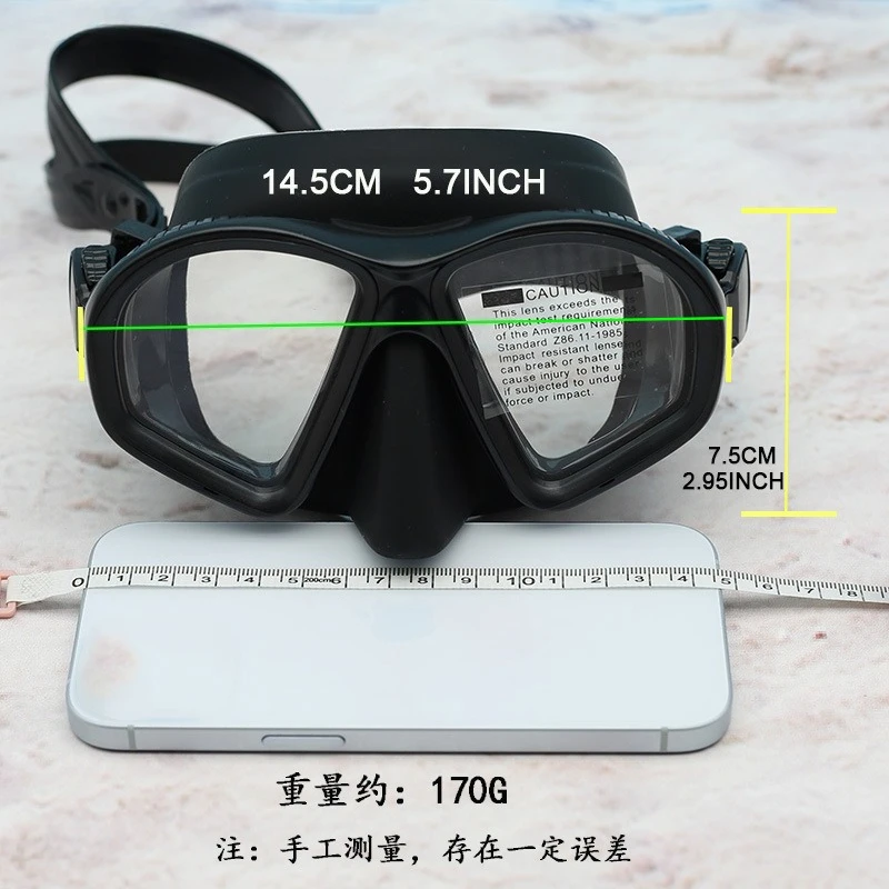 Professional men's and women's low-volume free diving goggles snorkeling equipment swimming goggles with myopia