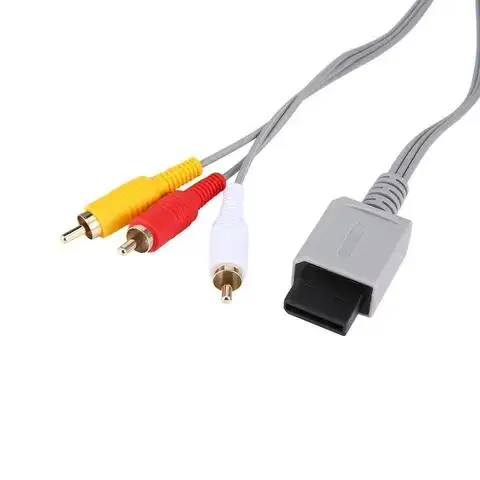 Gold Plated 1.8 meters Audio Video AV Composite 3 RCA Cable for Nintend Wii