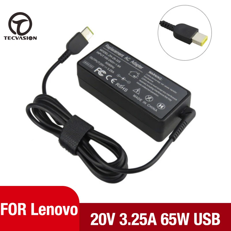 20V 3.25A 65W AC แล็ปท็อปอะแดปเตอร์ USB ชาร์จไฟสำหรับ Lenovo ThinkPad X301S G500 X230S G405 X1คาร์บอน E431 E531 T440s โยคะ13