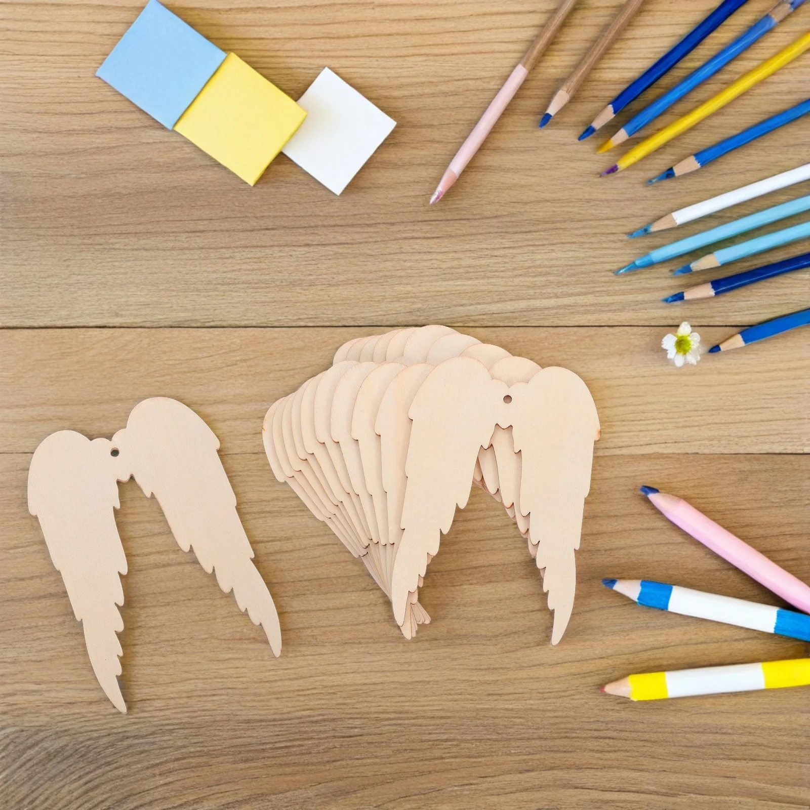 

20 шт., рождественские подвесные украшения с крыльями ангела, незавершенные поделки из дерева, формы крыльев своими руками для праздника, свадьбы, дня рождения