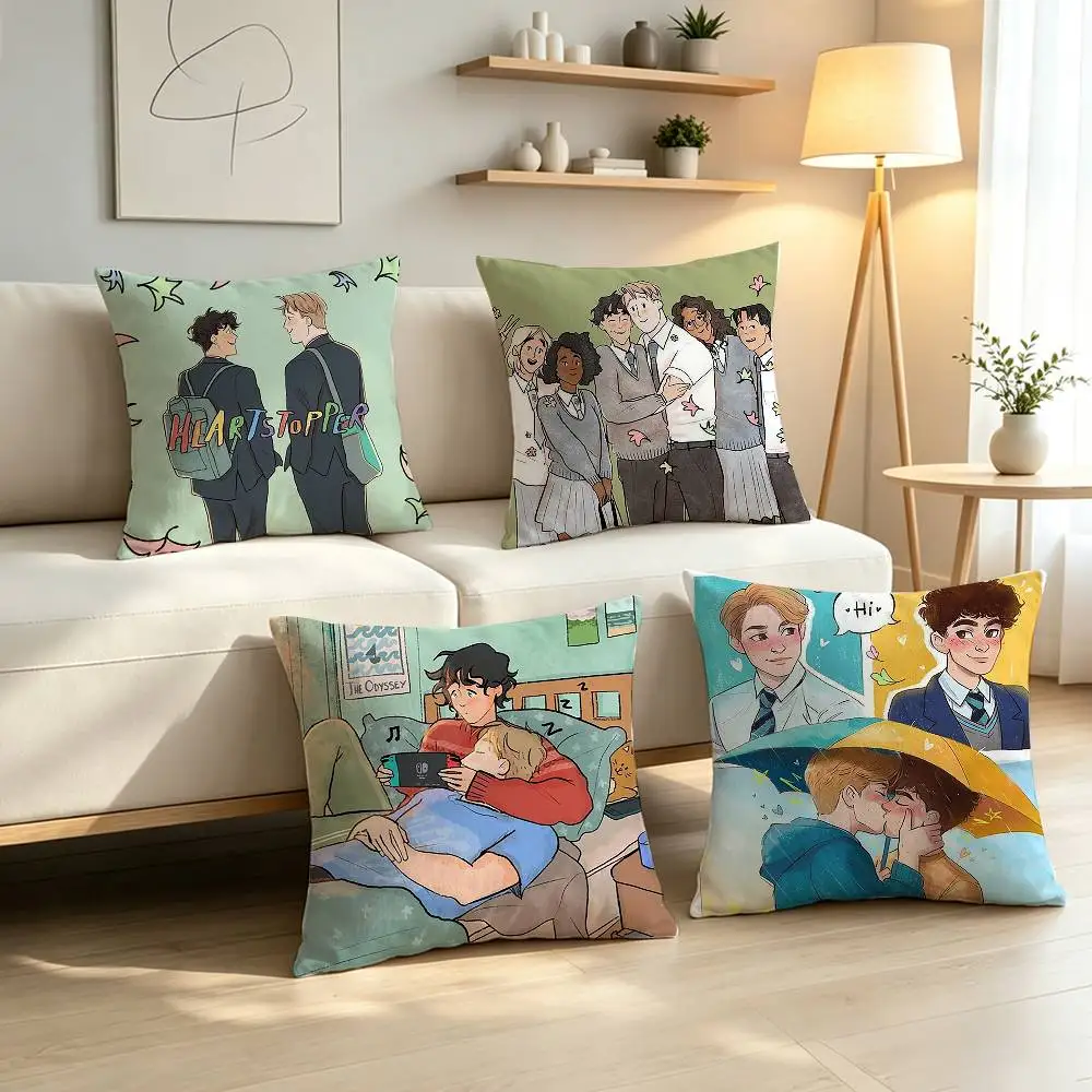 British Romance H-Heartstopper Pillow Case Pattern Printed Pillowcase For Living Room Sofa Cushion Cover
