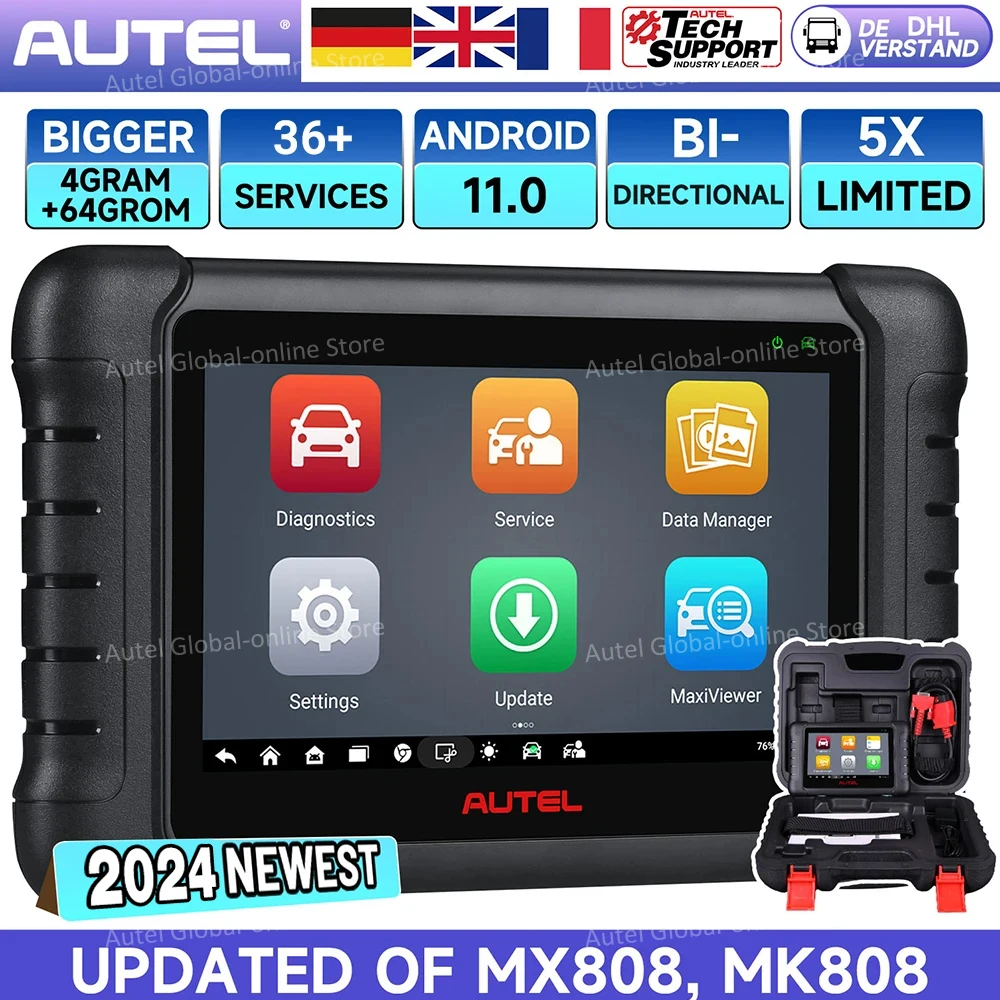 Autel MaxiCheck MX808S OBD2 Code Reader Diagnostic Scan Tool 2024 Bi-Directional Control Scanner OE-Level All Systems Diagnosis