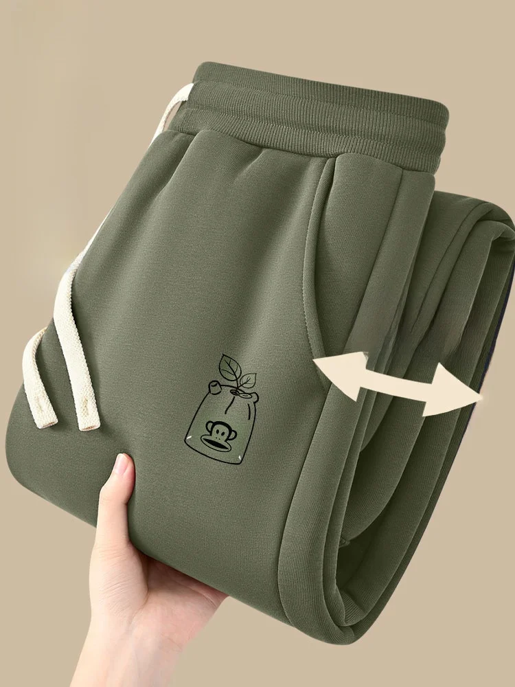 

Утепленные мужские зимние брюки из хлопка с флисовой подкладкой из овечьего вельвета, облегающие, износостойкие, со средней посадкой, длинные