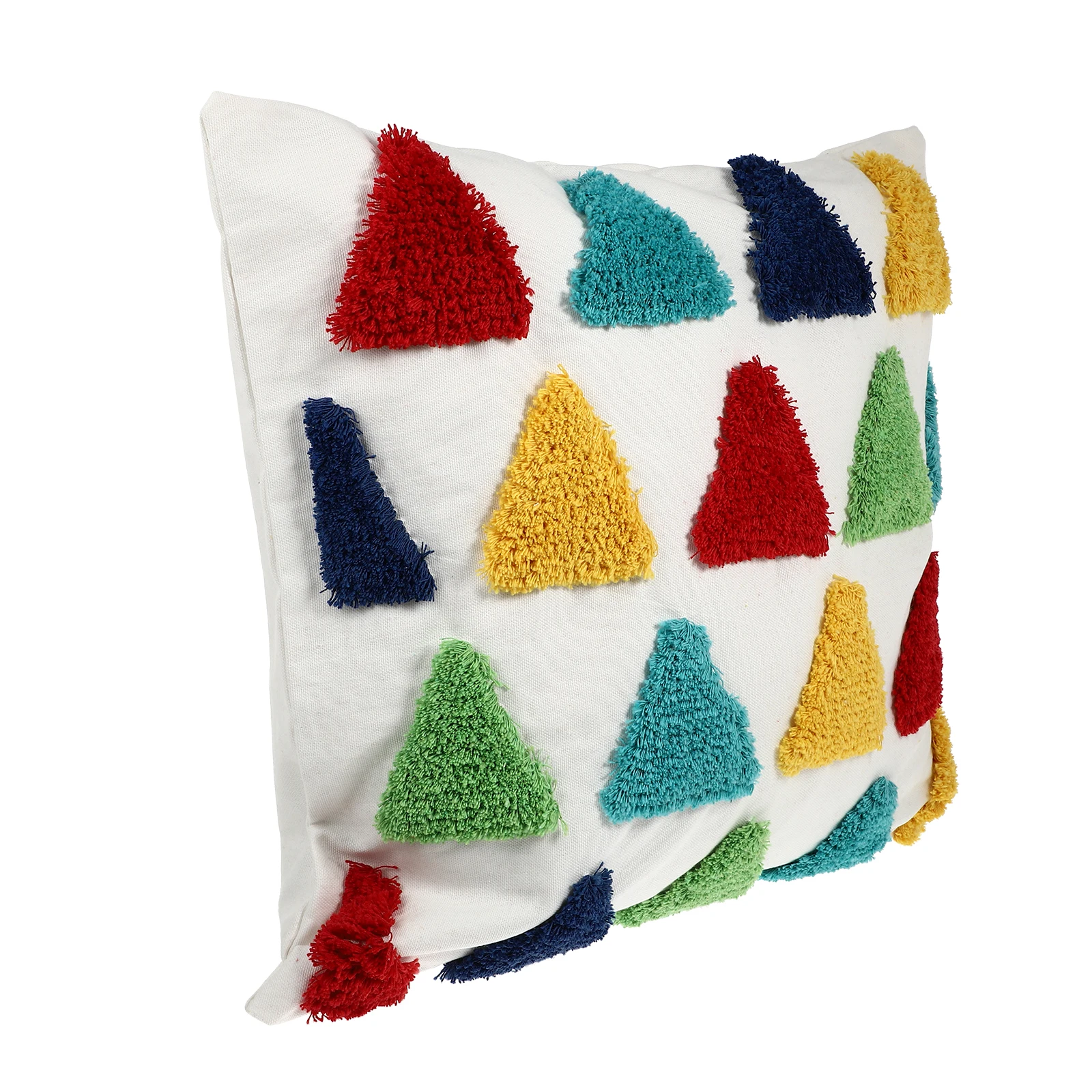 

Rainbow Decorative Pillow Cases Square Canvas Cushion Covers Embroidery Home Sofa Bedroom Car Office Couch Elegant Textured