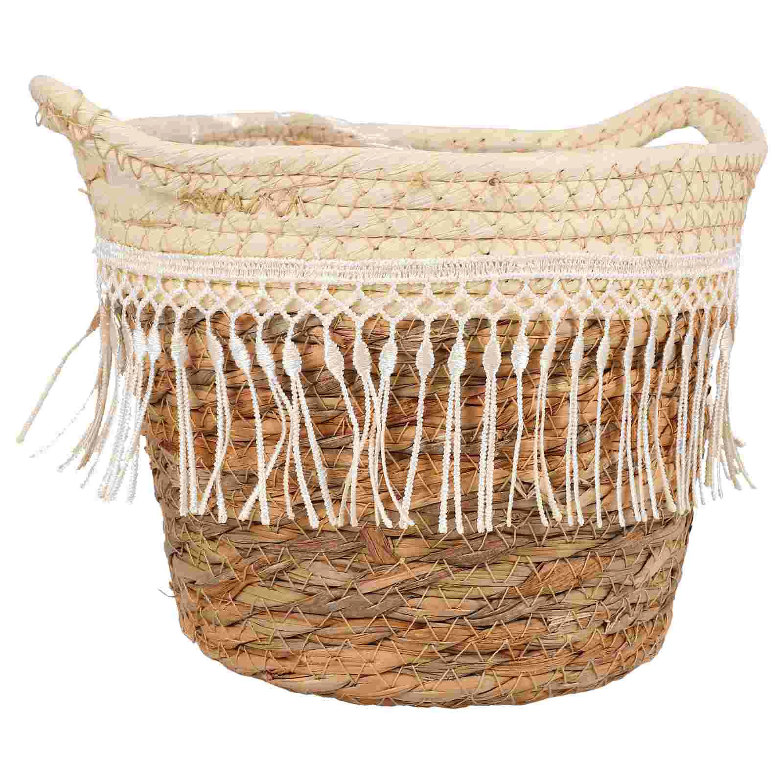 Rope Woven Plant Basket Flower Pot Container Decorative Planters for Indoor Plants