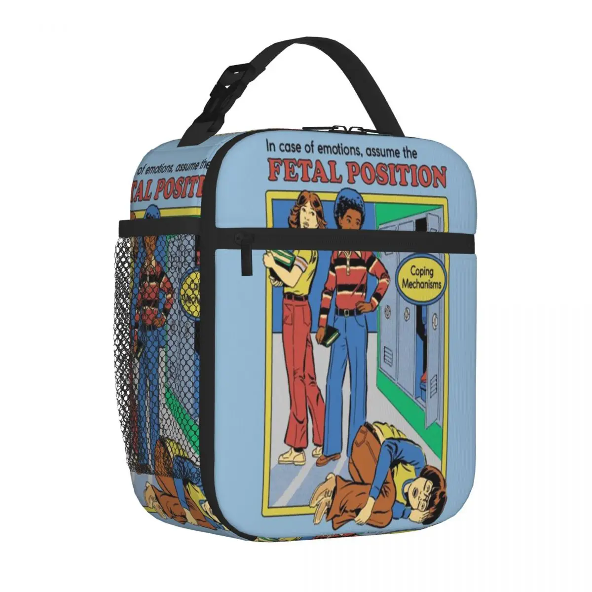 Bestselling Assume The Fetal Position Industrial Style Canvas Lunch Bag Fishing Trip Insulated Snack Tote