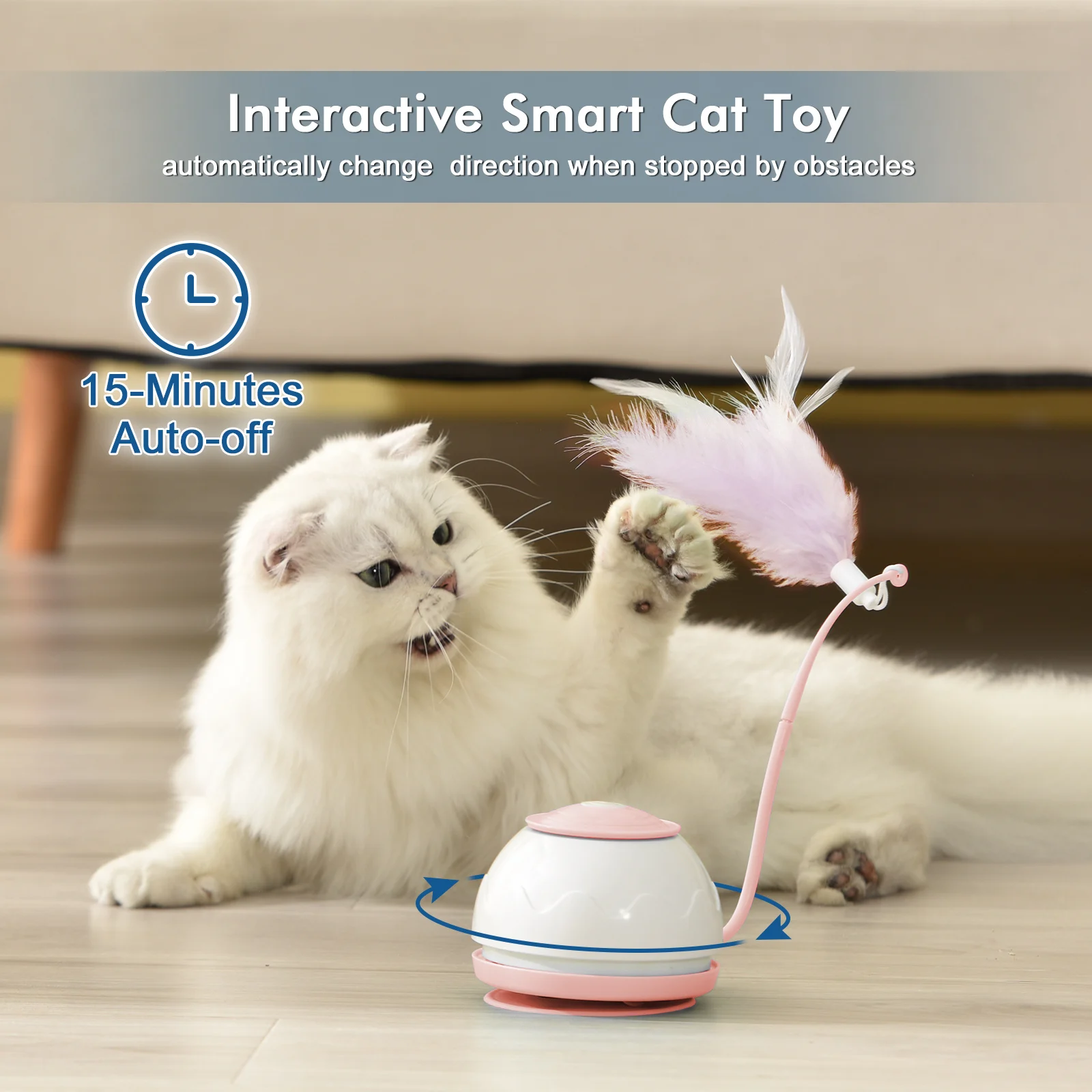 Cat Toys Interactive Motorized Wand Kitten Toys Electronic Exercise Pet Toy for Indoor Cats Automatic Motion Cat Teasing Feather