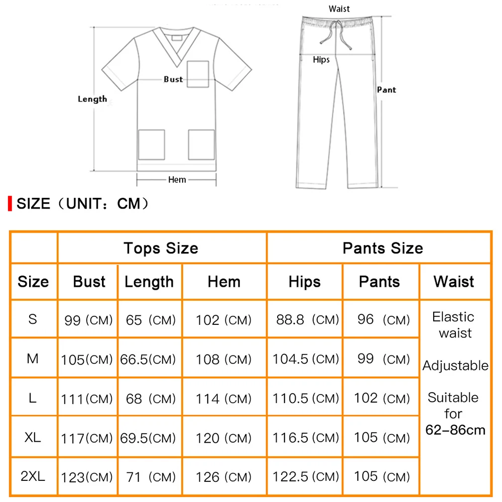 الجملة موضة ممرضة موحدة الدعك التمريض بأكمام قصيرة بانت سبا الملابس الطبية للنساء الرجال فرك ممرضة الملحقات
