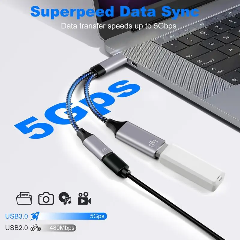 USB Type C Adapter Dubbele Hoofd Snoer Kabel Oplader Converter 10Gbps Connector Converter Adapter C Man-vrouw Converter USB