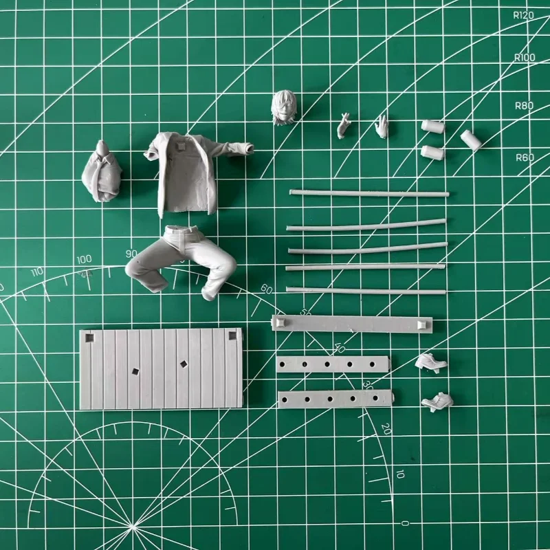 1/24 75mm escala resina figura montado modelo kit terno menina himeno hobby garagem kit desmontado e sem pintura diorama brinquedos