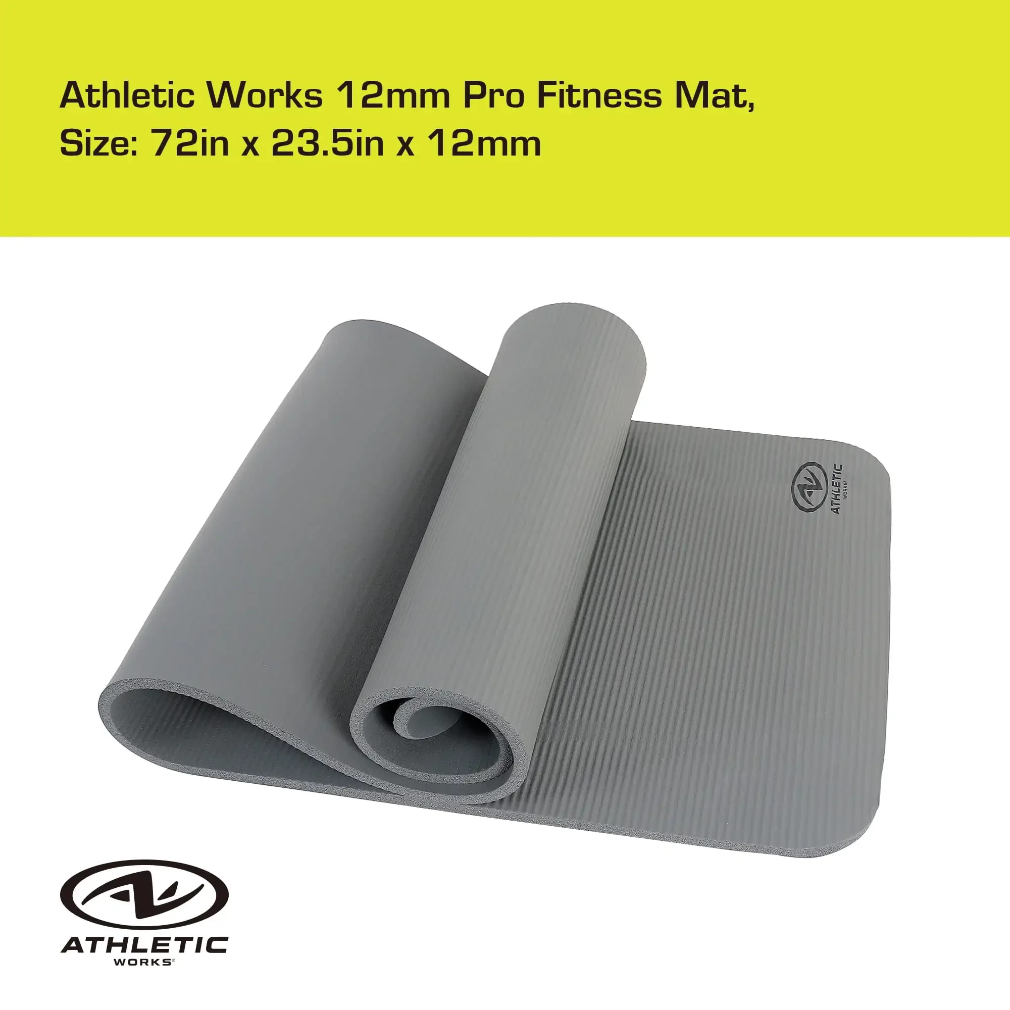 Mata fitness 12 mm, kolor szary piankowy, z paskiem do przenoszenia, rozmiar: 72 x 23,5 x 12 mm, łatwo się składająca