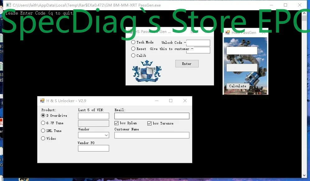 

SpecDiag H&S VIN Unlock SOFTWARE RESET YOUR OWN TUNERS XRT PRO MINI MAXX OVERDRIVE