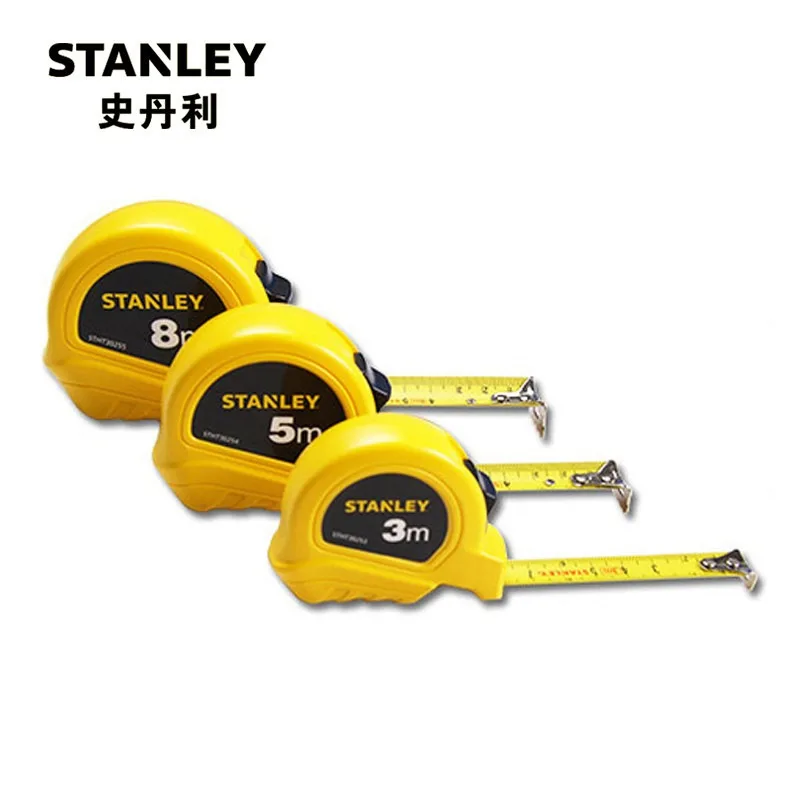 Stanley Metric Steel Tape Measure 3m 5m 8m, Wear-Resistant Industrial Grade Measuring Tape for Home Use, Carpenter's Ruler