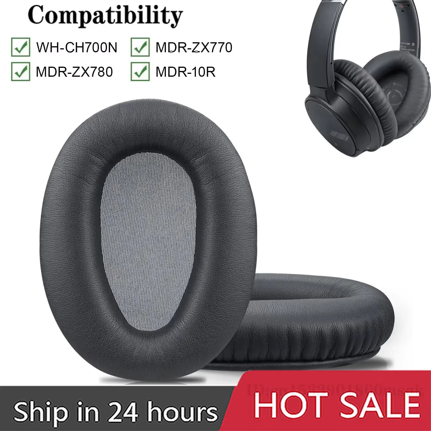 Almohadillas de repuesto para auriculares Sony WH-CH700N CH710 ZX770BN 780DC, almohadillas para los oídos de espuma viscoelástica, auriculares de alta calidad