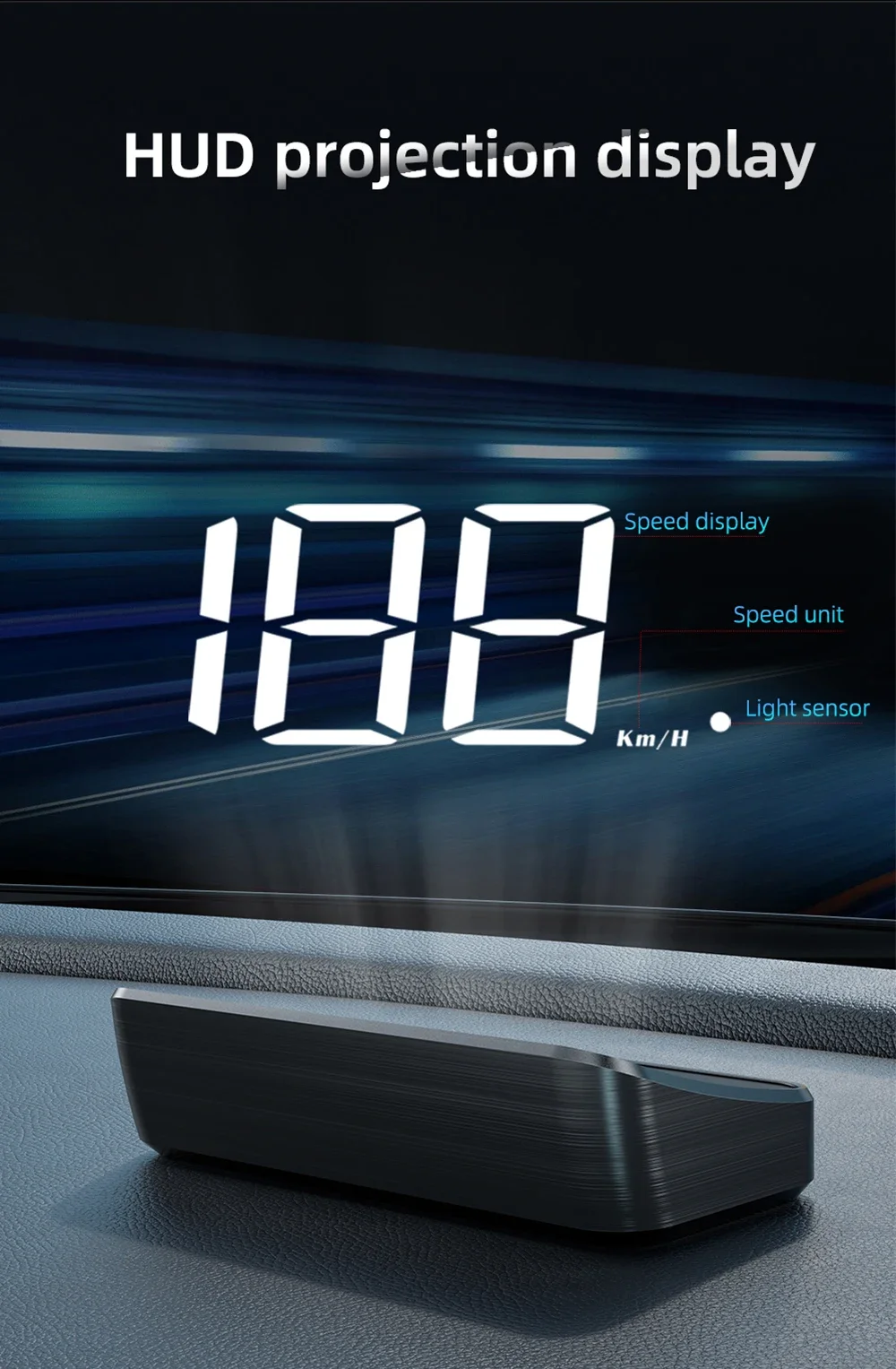 M2 Head-Up-Display Auto-GPS-Tachometer KMH HUD Universelles USB-Kabel Plug & Play GPS & Beidou Dual-Satellitensystem – Detail 4