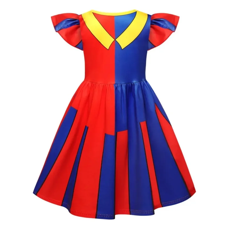 

Qq 123Anime The Amazing Digital Circus Pomni, платье для косплея, детское милое платье с мультяшным принтом и пушистыми рукавами, костюм регата Hallo