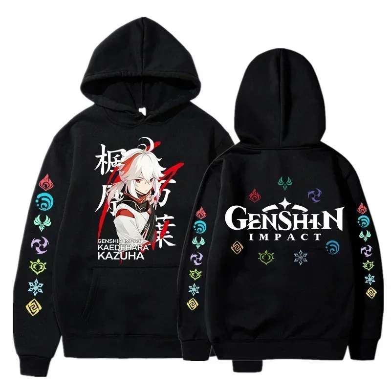 Genshin Impact Korean Style Y2k Hoodies Hu Tao Zhongli Vintage Streetwear Wanderer Faruzan Nahida Xiao Cartoon Gothic Sweatshirt