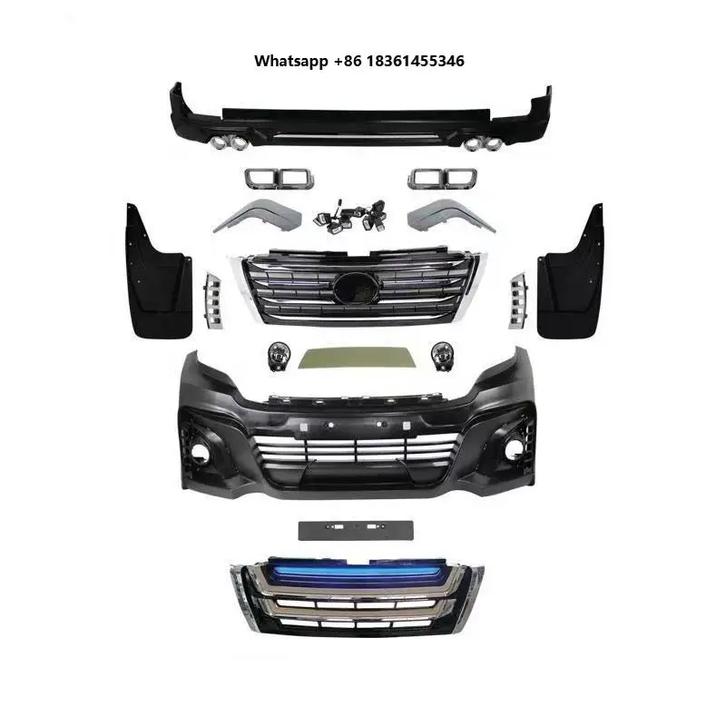 

For Prado 2013-2017 Bodykit Include with Front Bumper Rear Bumper Lip and Fender Round Square Exhaust Pipe LED Headlight