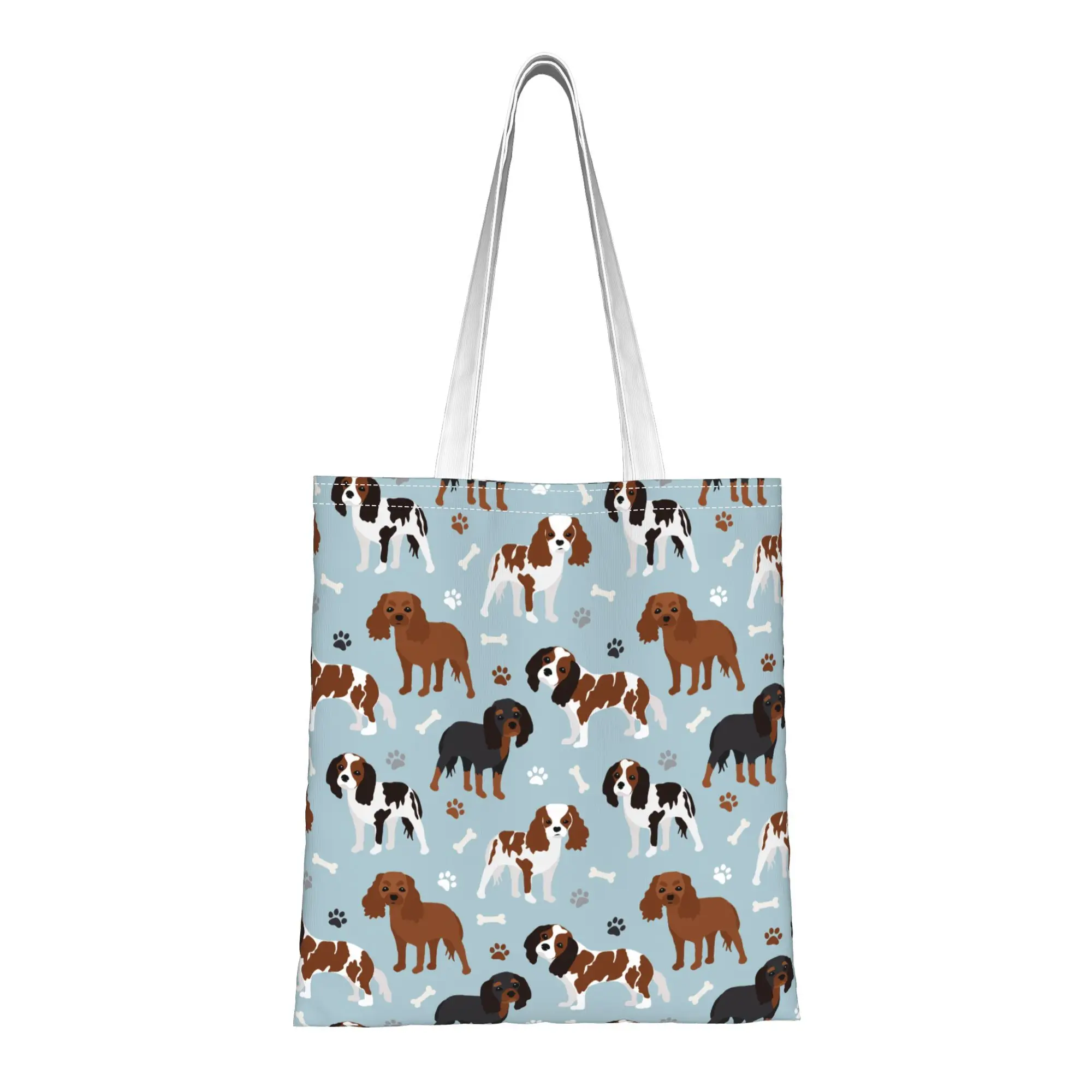 1 bolsa de compras tipo tote Cavalier King Charles Spaniel, adecuada para uso diario, compras, escuela, viajes, un lindo regalo para los amantes de los perros