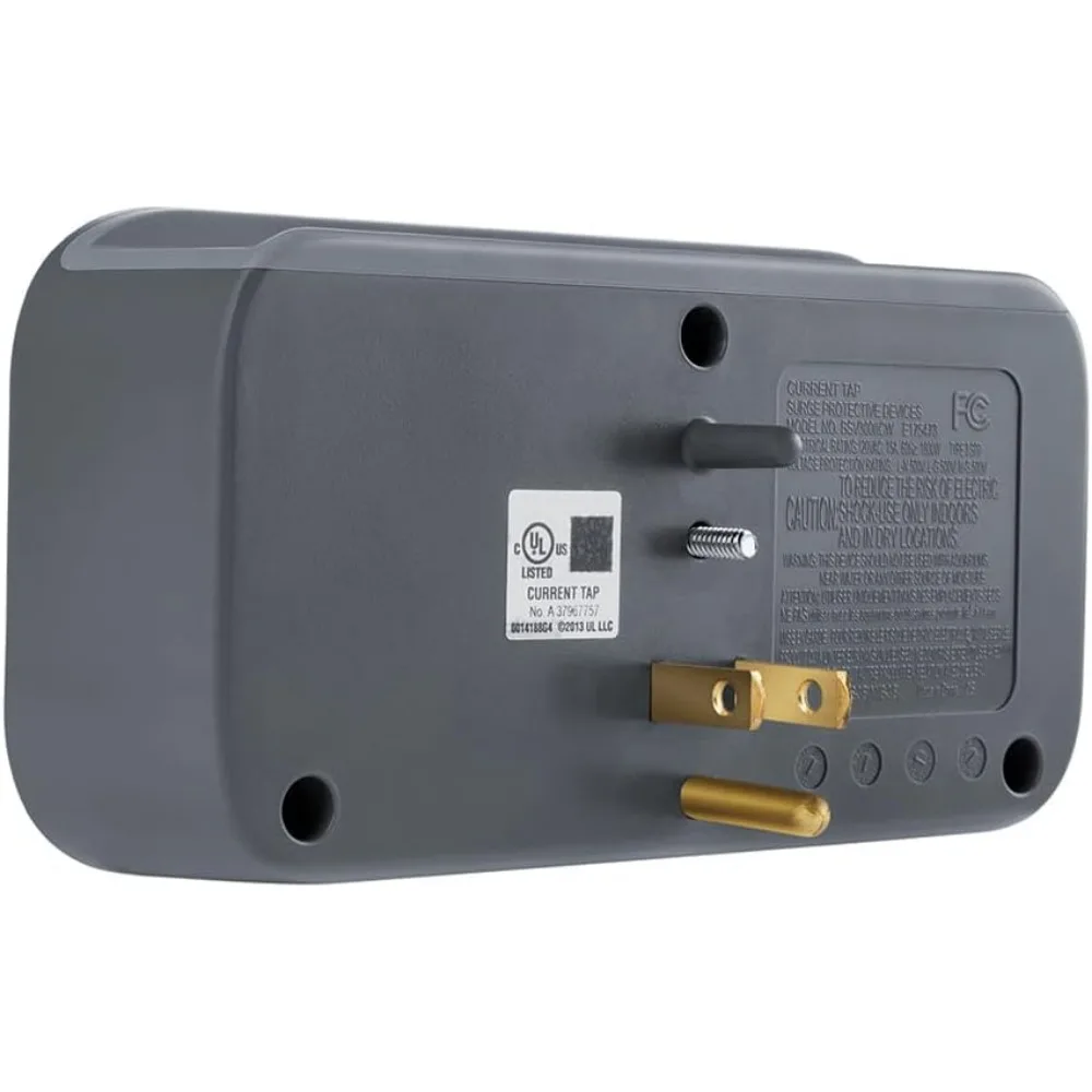 موسع مخرج مثبت على الحائط مع 3 منافذ تيار متردد ومنافذ USB - تصميم قابس مسطح دوار للاستخدام المنزلي