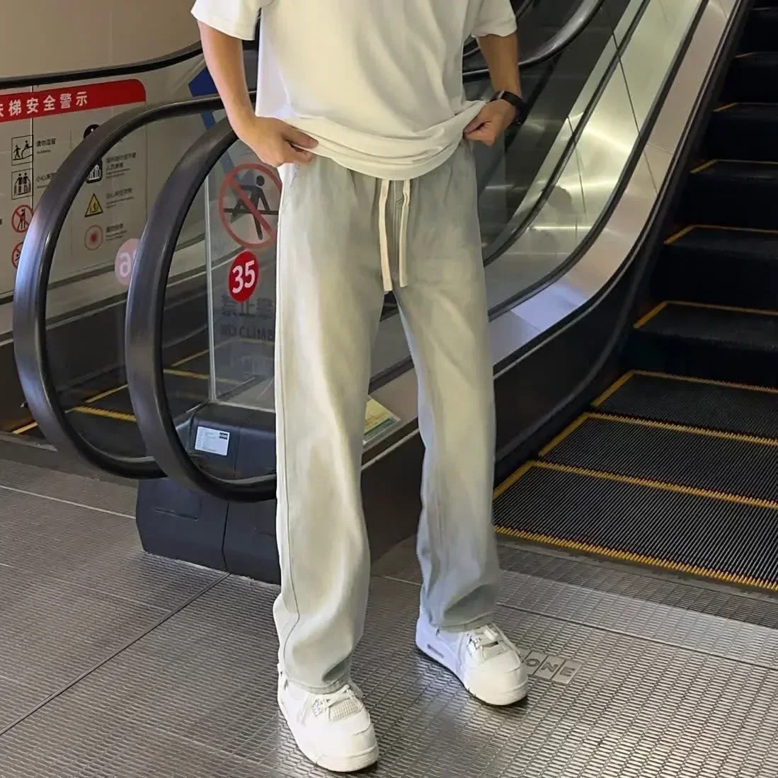 Jean décontracté pour hommes, ample, droit, confortable, pantalon de rue, tendance, Style américain, printemps automne