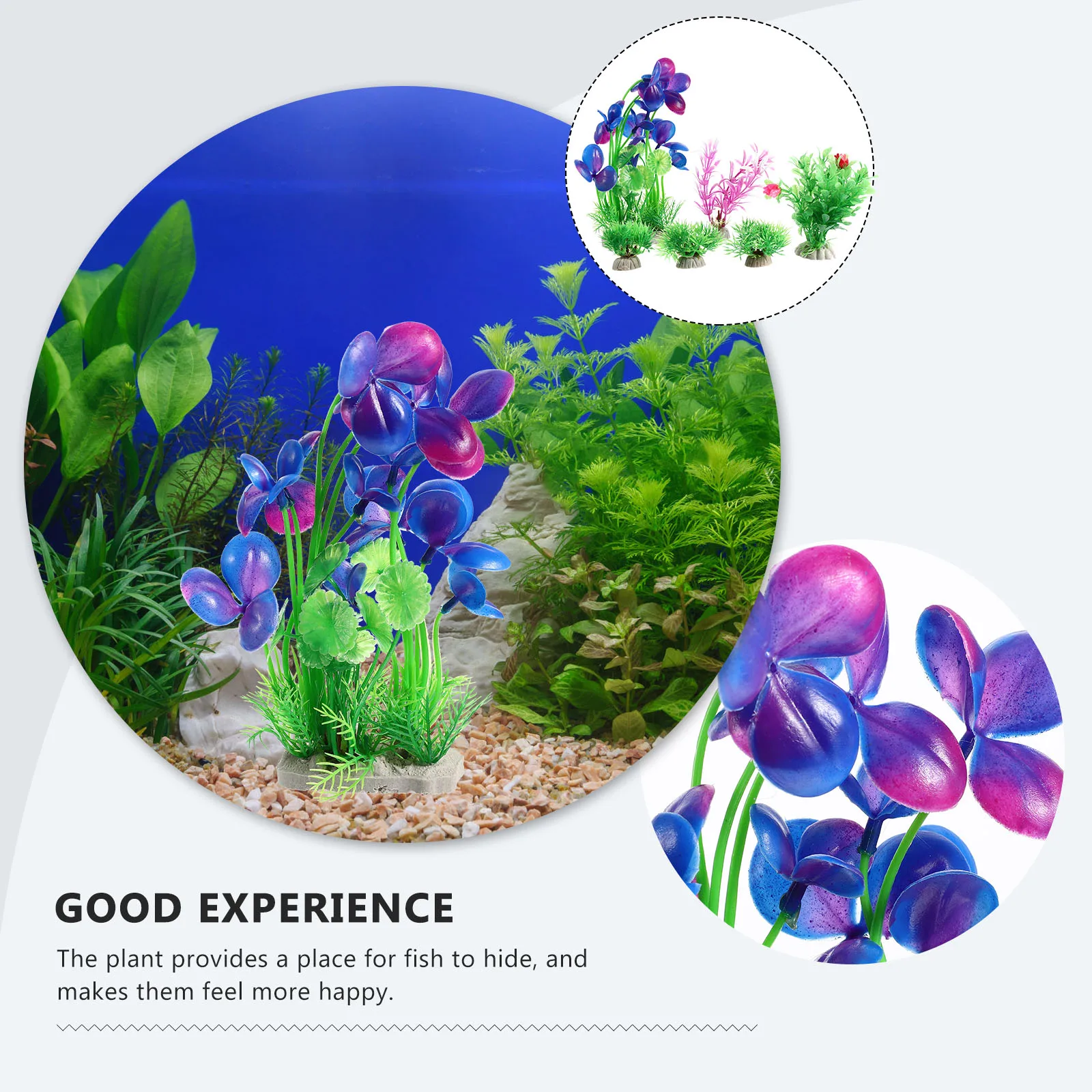 

6 Pcs Lifelike Aquarium Plants Decorative Faux Resin Wear Resistant Vivid Fish Tank L scaping Accessories Household Fake Plant