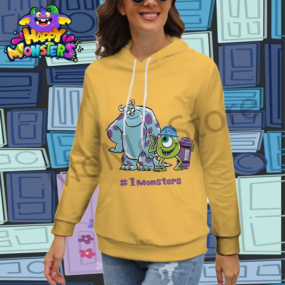 Disney Monsters Inc. Men's Women's Hoodies Y2k Leisure Pullovers Streetwear 3D Print Youthful Woman Clothes Kawaii High Quality