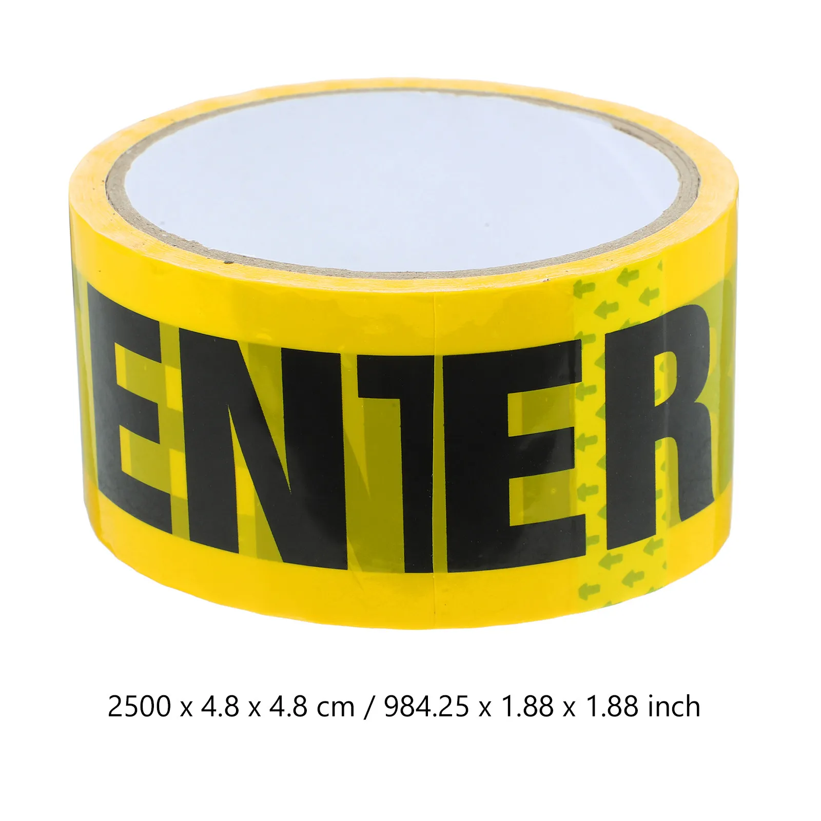 1 Roll Yellow Safety Tape with Black Lettering High Visibility Warning Barrier Industrial Grade Adhesive for Traffic Areas
