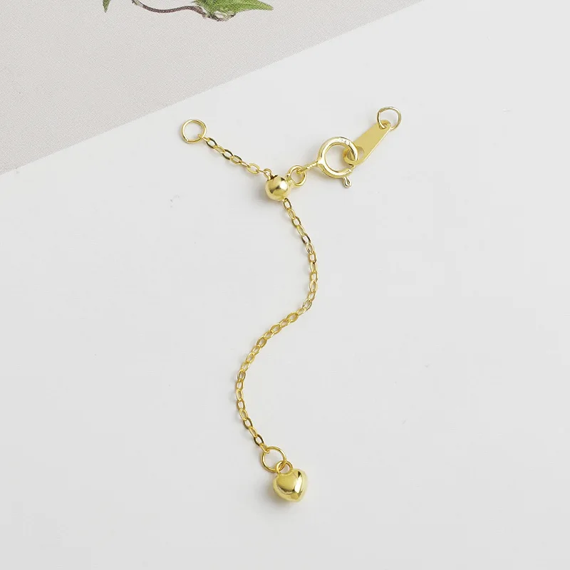 1pc 925 Sterling Silver Necklace Extender Chain 5cm Bracelet Anklet Single Bead Extension Adjustable For DIY Jewelry Making