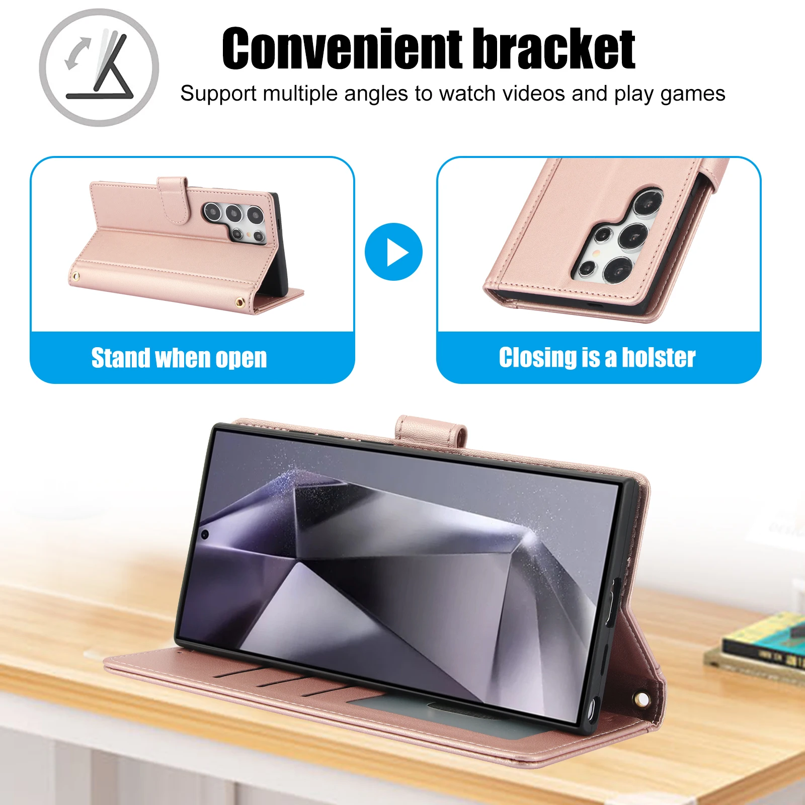 Crossbody Cards Solt Wallet Leather Case For Samsung Galaxy S24 Ultra S23 Plus S22 S21 A55 A25 A15 A35 A05 Lanyard Bag Cover