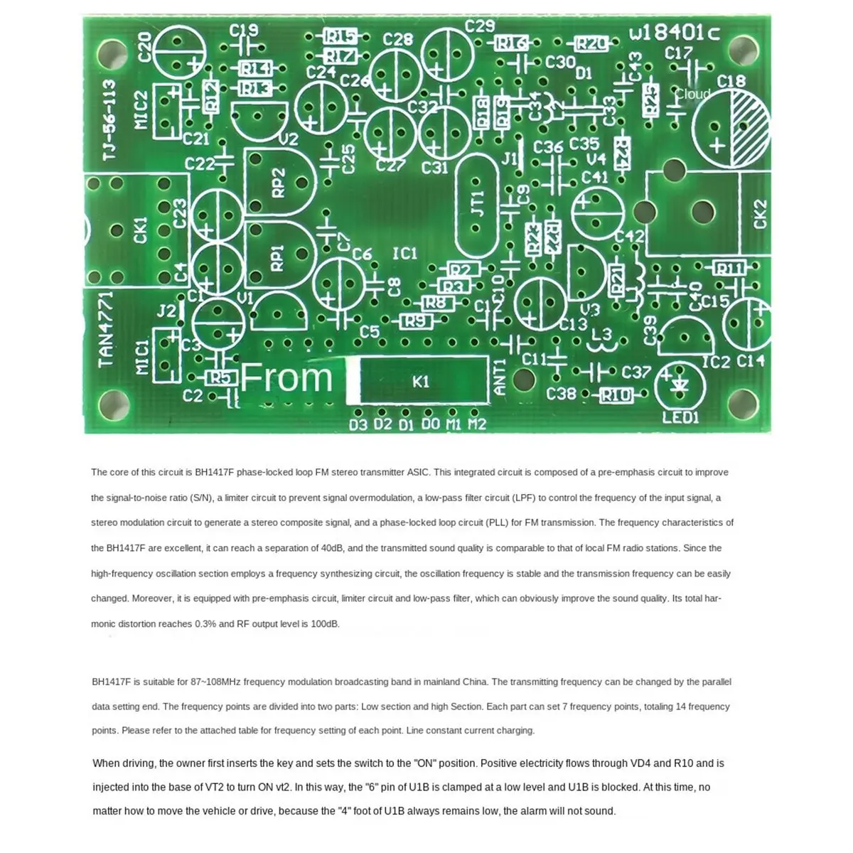 BH1417F FM Stereo Transmitter Board Soldering Kit FM DIY Electronics Construction Kit TJ-56-113